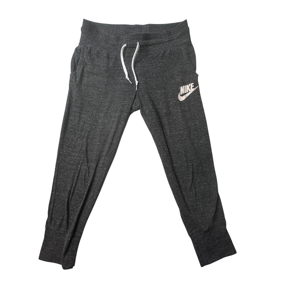 Nike Joggers Womens S Charcoal Gym Vintage Sweatpants 813875-010 Capri Cropped